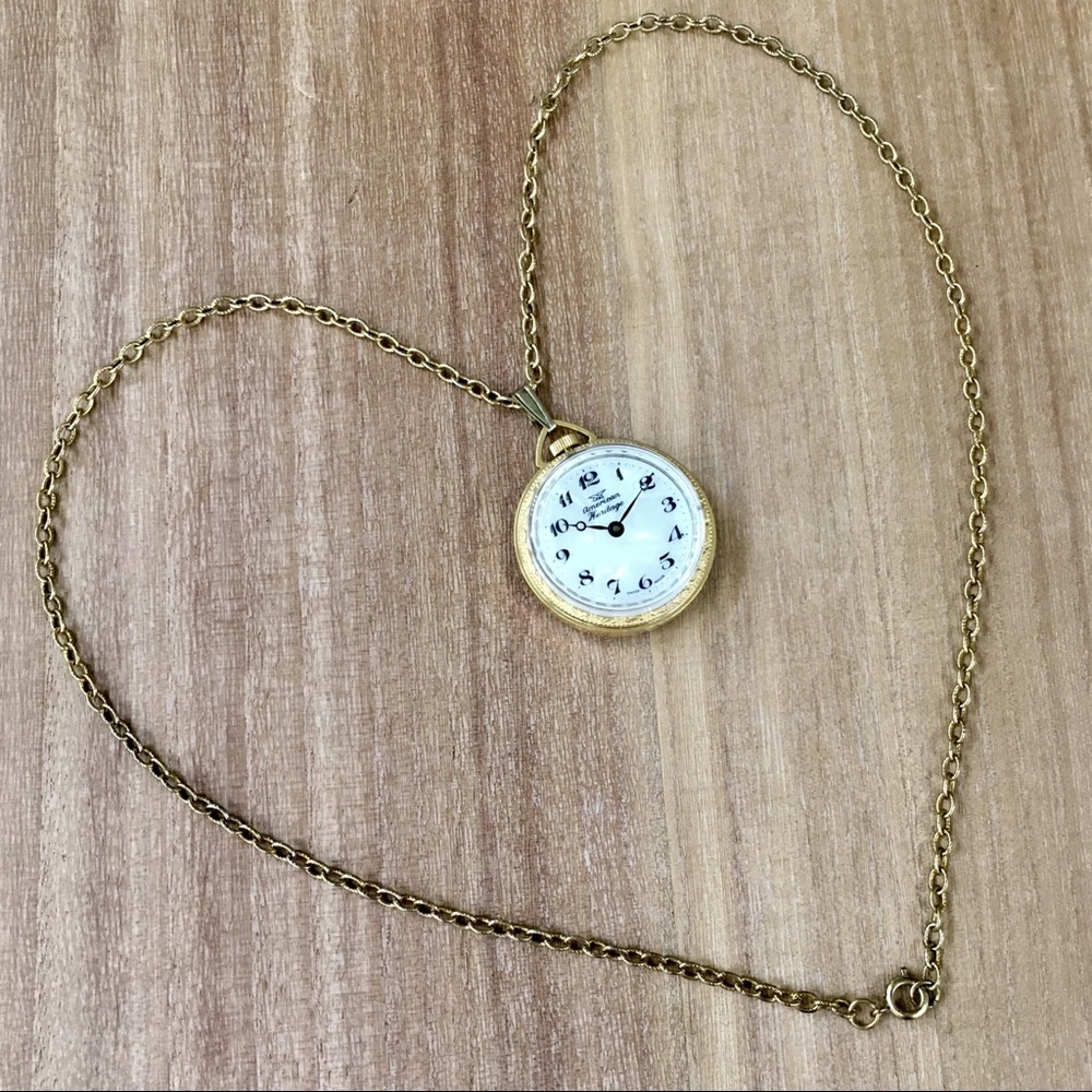 American Heritage Gold Tone Pocket Watch